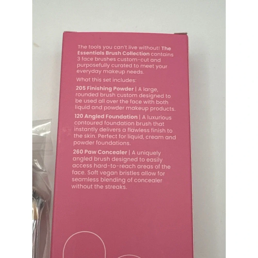 Half‎ Caked The Essentials Face Collection 3 Piece Makeup Brush Set Vegan New